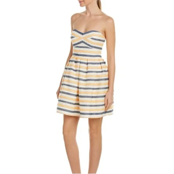HUTCH Anthropologie Strapless Striped Mini Dress - Picture 1 of 13